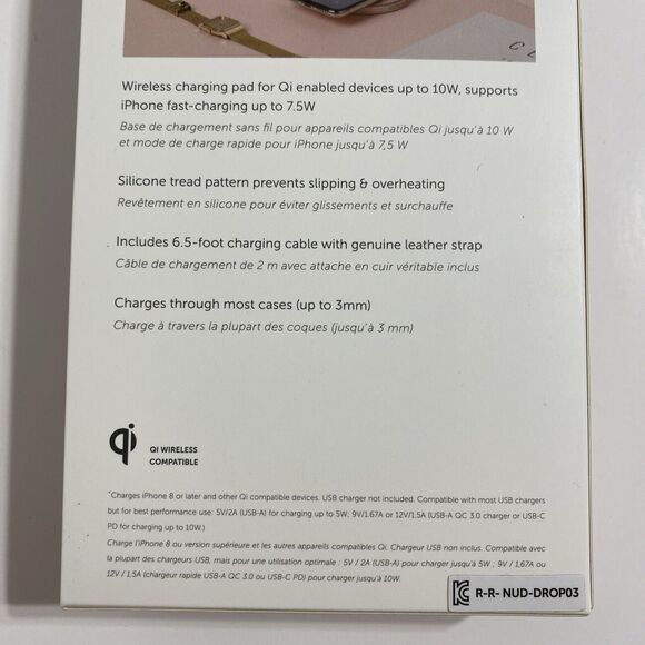 Native Union Drop Fast Charging 10W Qi Wireless Charger Charging Rose Pink NEW - Picture 8 of 9